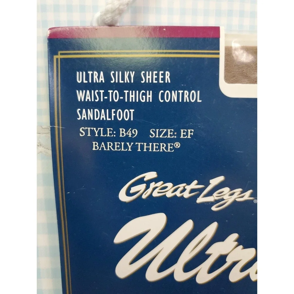 Vtg 90s Hanes Ultra Silk Shapers‎ Pantyhose Sz EF Barely There Sandalfoot New